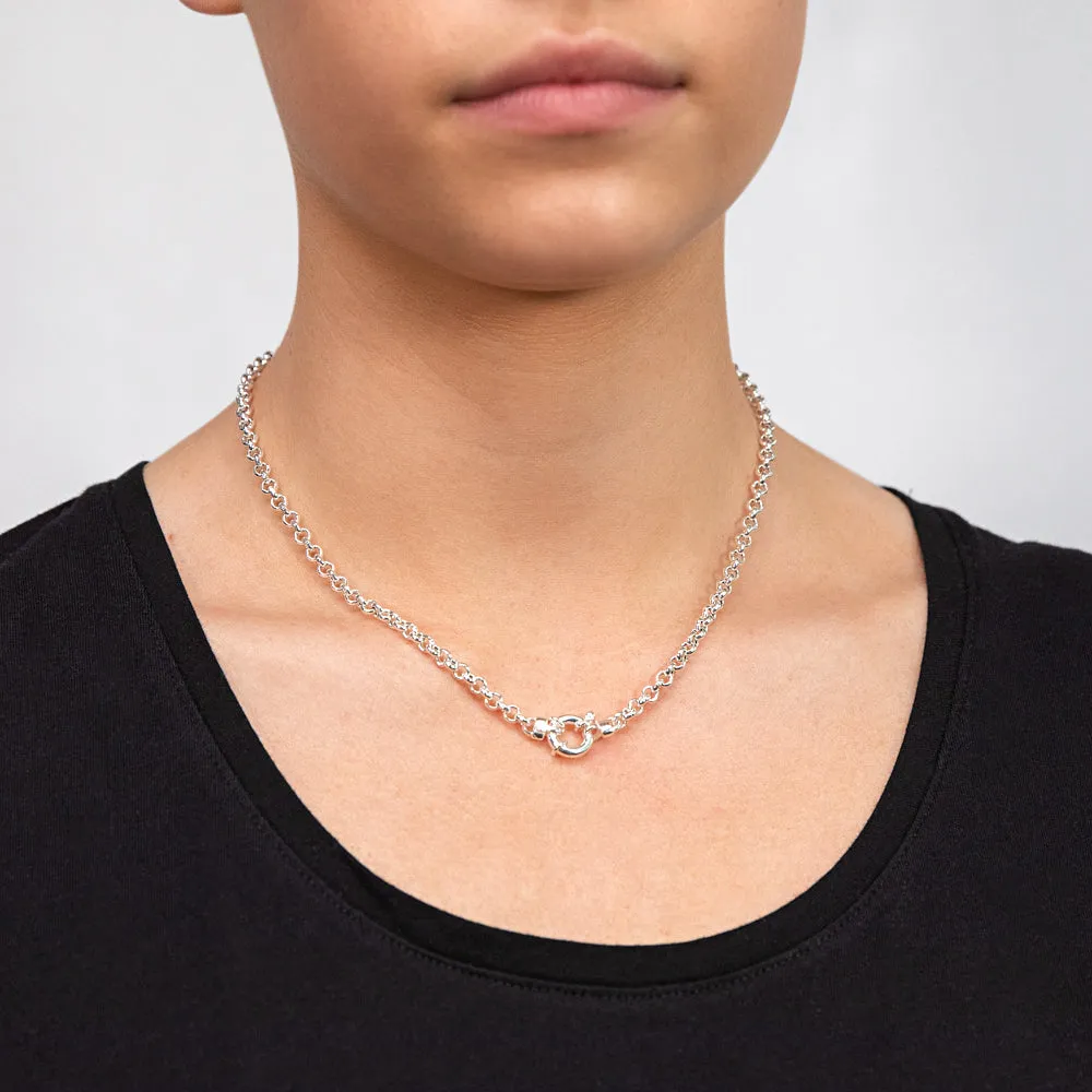Sterling Silver Fancy 45cm Chain With Bolt Ring Shiels