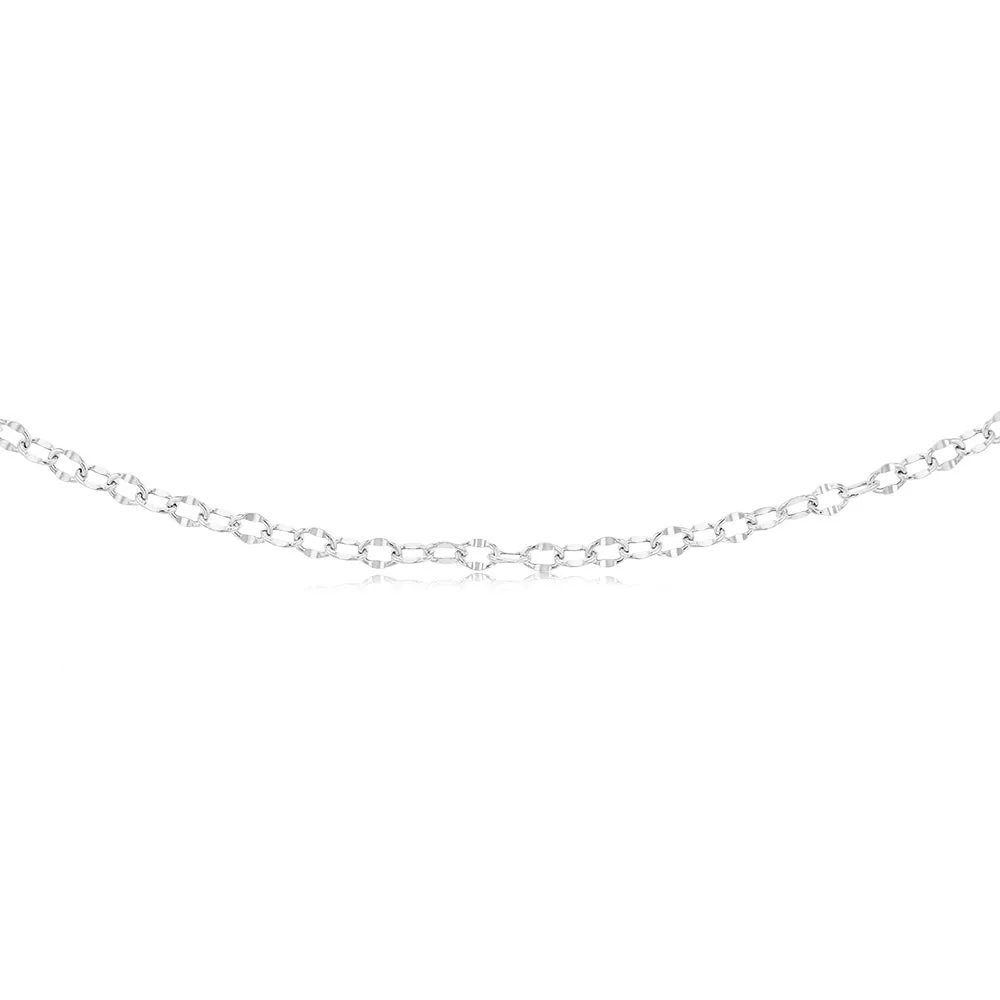 Sterling Silver Fancy Diamond Cut 45cm Chain Shiels