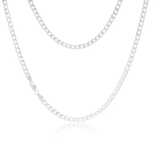 Sterling Silver Fancy Diamond Cut Curb 120 Gauge 45cm Chain Shiels