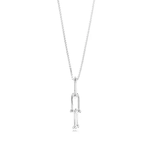Sterling Silver Fancy U Link Pendant On 45cm Chain Shiels