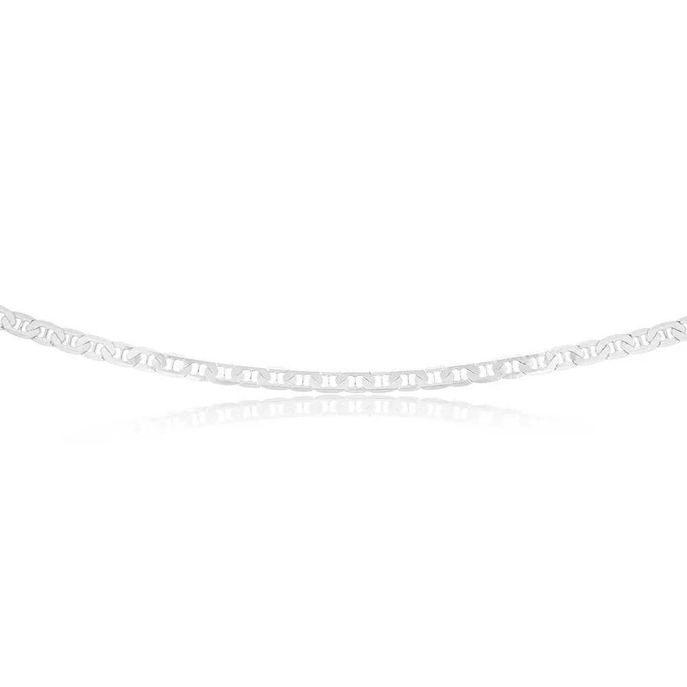 Sterling Silver Flat 80 Gauge Anchor 55cm Chain Shiels