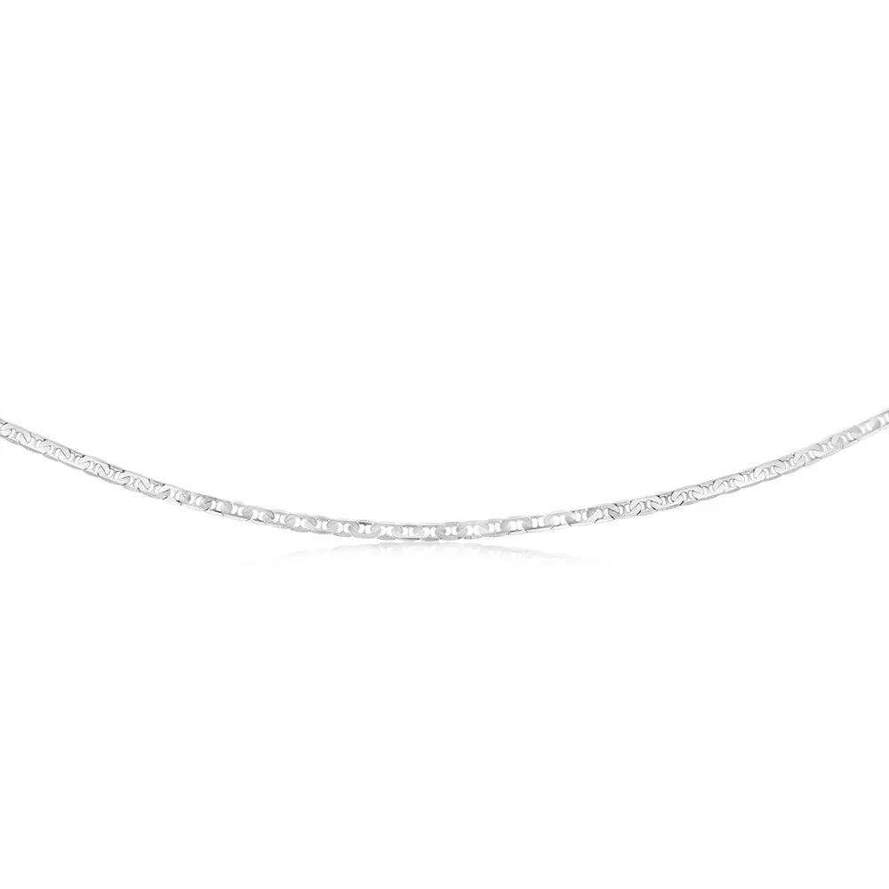 Sterling Silver Flat 80 Gauge Anchor 55cm Chain Shiels