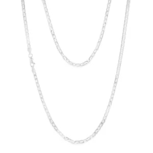 Sterling Silver Flat 80 Gauge Anchor 55cm Chain Shiels