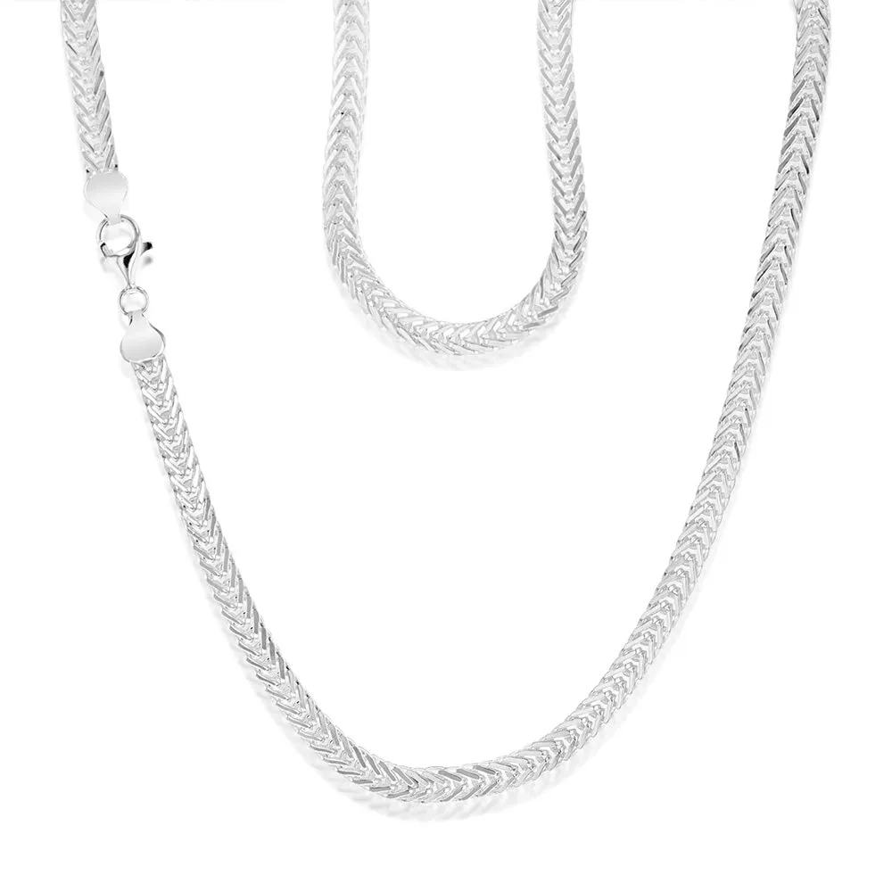 Sterling Silver Foxtail Flat 55cm Chain Shiels