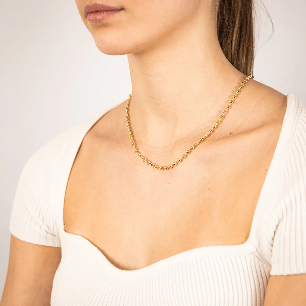Sterling Silver Gold Plated 45cm Ball Chain Shiels