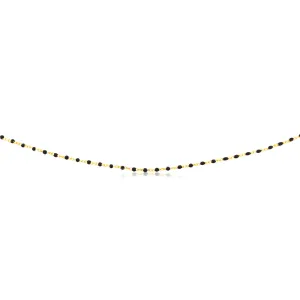 Sterling Silver Gold Plated Black Enamel Fancy 42 3cm Chain Shiels