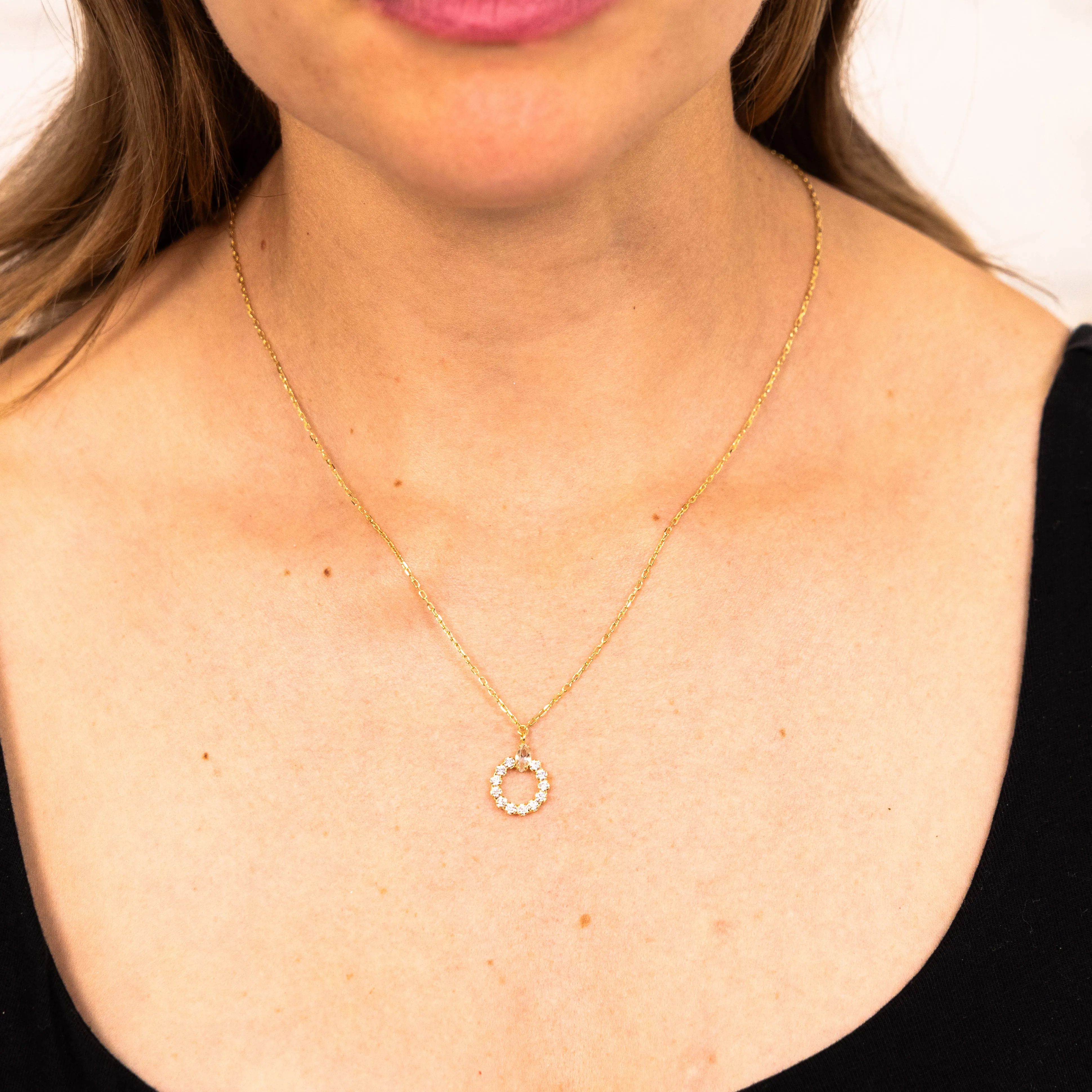 Sterling Silver Gold Plated Cubic Zirconia Circle Of Life Pendant On 42 3cm Chain Shiels