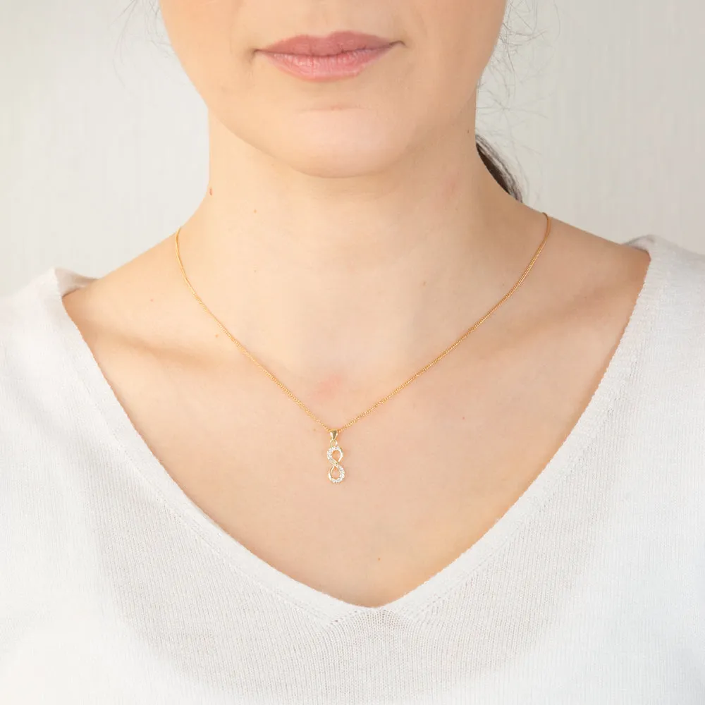 Sterling Silver Gold Plated Cubic Zirconia Infinity Pendant Shiels