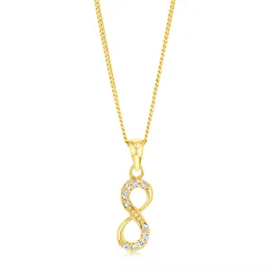 Sterling Silver Gold Plated Cubic Zirconia Infinity Pendant Shiels
