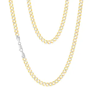 Sterling Silver Gold Plated Curb 150Gauge 50cm Chain Shiels