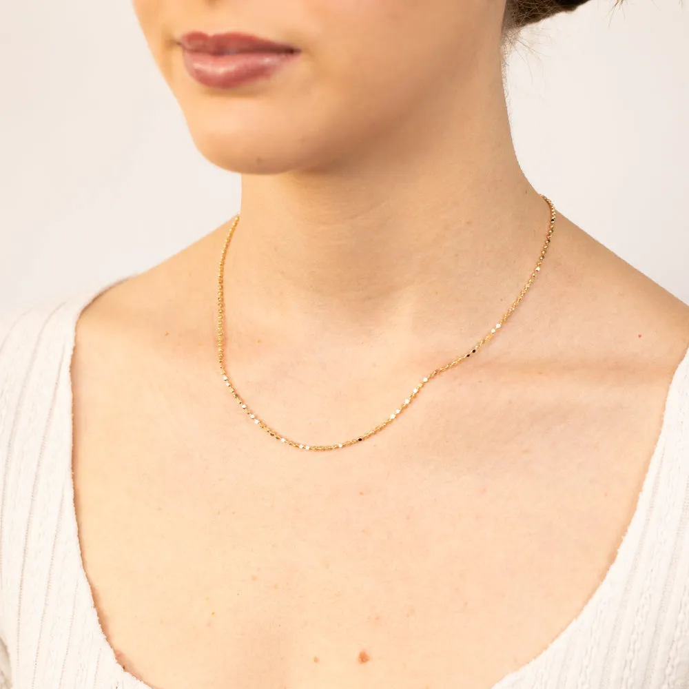 Sterling Silver Gold Plated Diamond Cut Fancy 42 4.5cm Chain Shiels