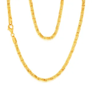 Sterling Silver Gold Plated Diamond Cut Square Snake 45cm Chain Shiels