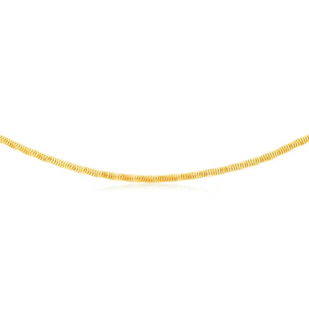 Sterling Silver Gold Plated Diamond Cut Square Snake 45cm Chain Shiels