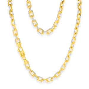 Sterling Silver Gold Plated Fancy 180 Gauge 45cm Chain Shiels
