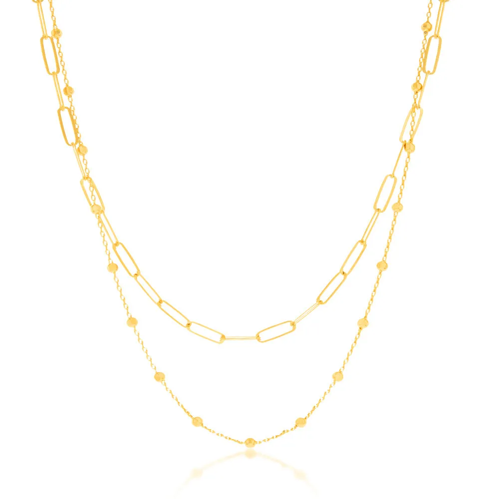 Sterling Silver Gold Plated Fancy 32/36 3cm Chain Shiels