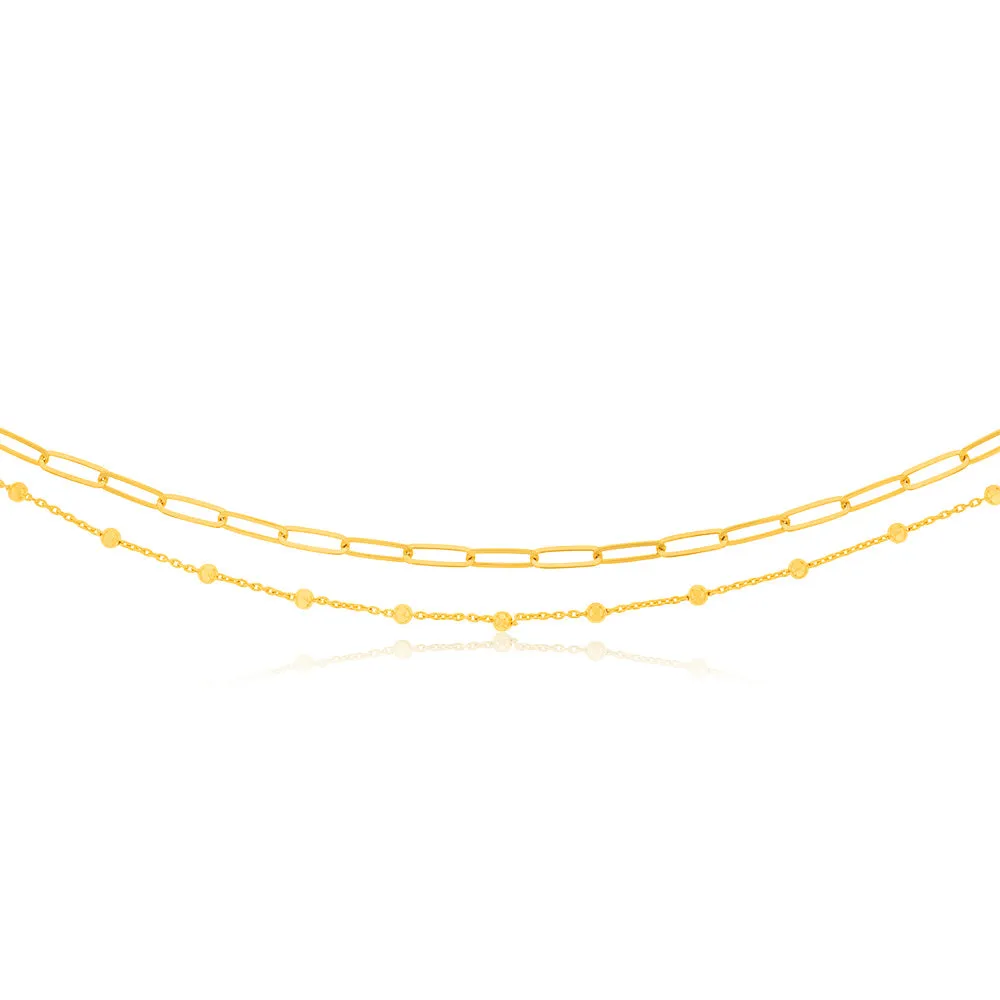 Sterling Silver Gold Plated Fancy 32/36 3cm Chain Shiels