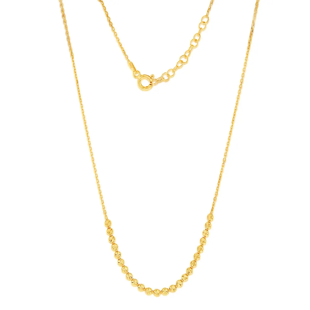 Sterling Silver Gold Plated Fancy Diamond Cut 42cm Chain Shiels