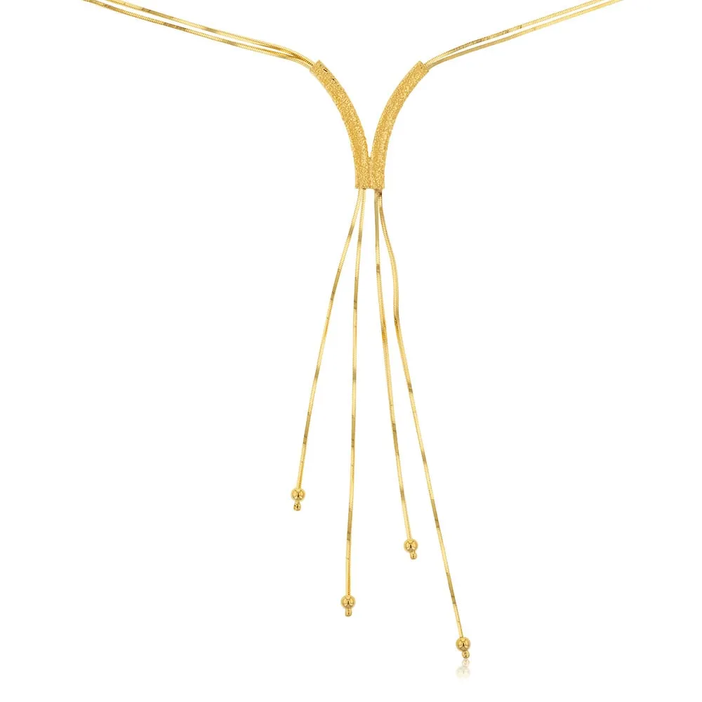 Sterling Silver Gold Plated Fancy Double Strand 43cm Chain Shiels