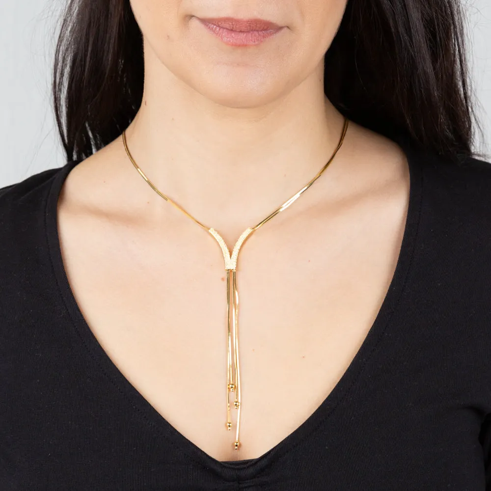 Sterling Silver Gold Plated Fancy Double Strand 43cm Chain Shiels