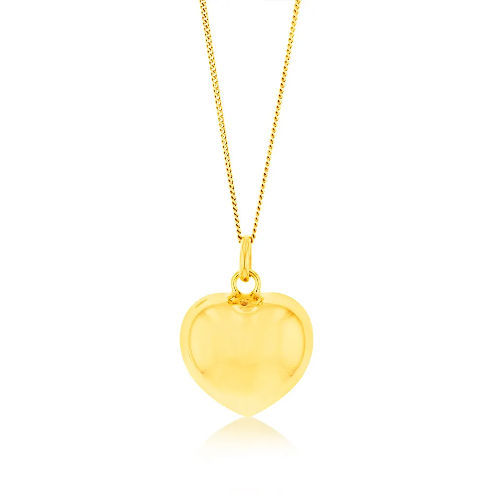 Sterling Silver Gold Plated Fancy Heart Pendant Shiels