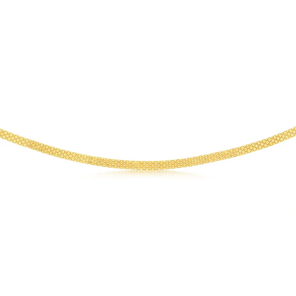 Sterling Silver Gold Plated Flat 40cm Choker Chain Shiels