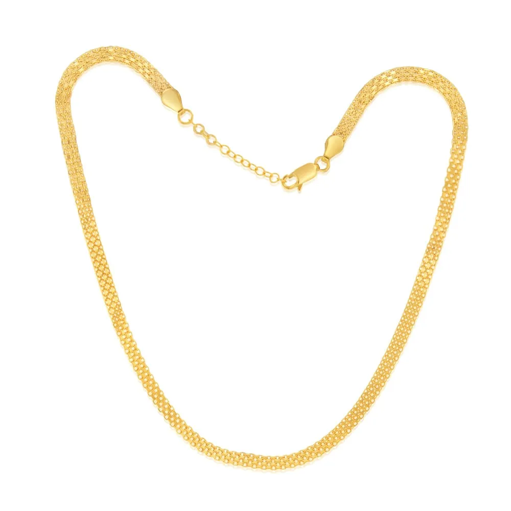 Sterling Silver Gold Plated Flat 40cm Choker Chain Shiels