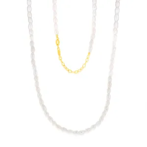 Sterling Silver Gold Plated Fresh Water Pearls 46 4cm Chain Shiels