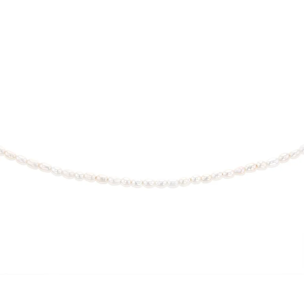 Sterling Silver Gold Plated Fresh Water Pearls 46 4cm Chain Shiels
