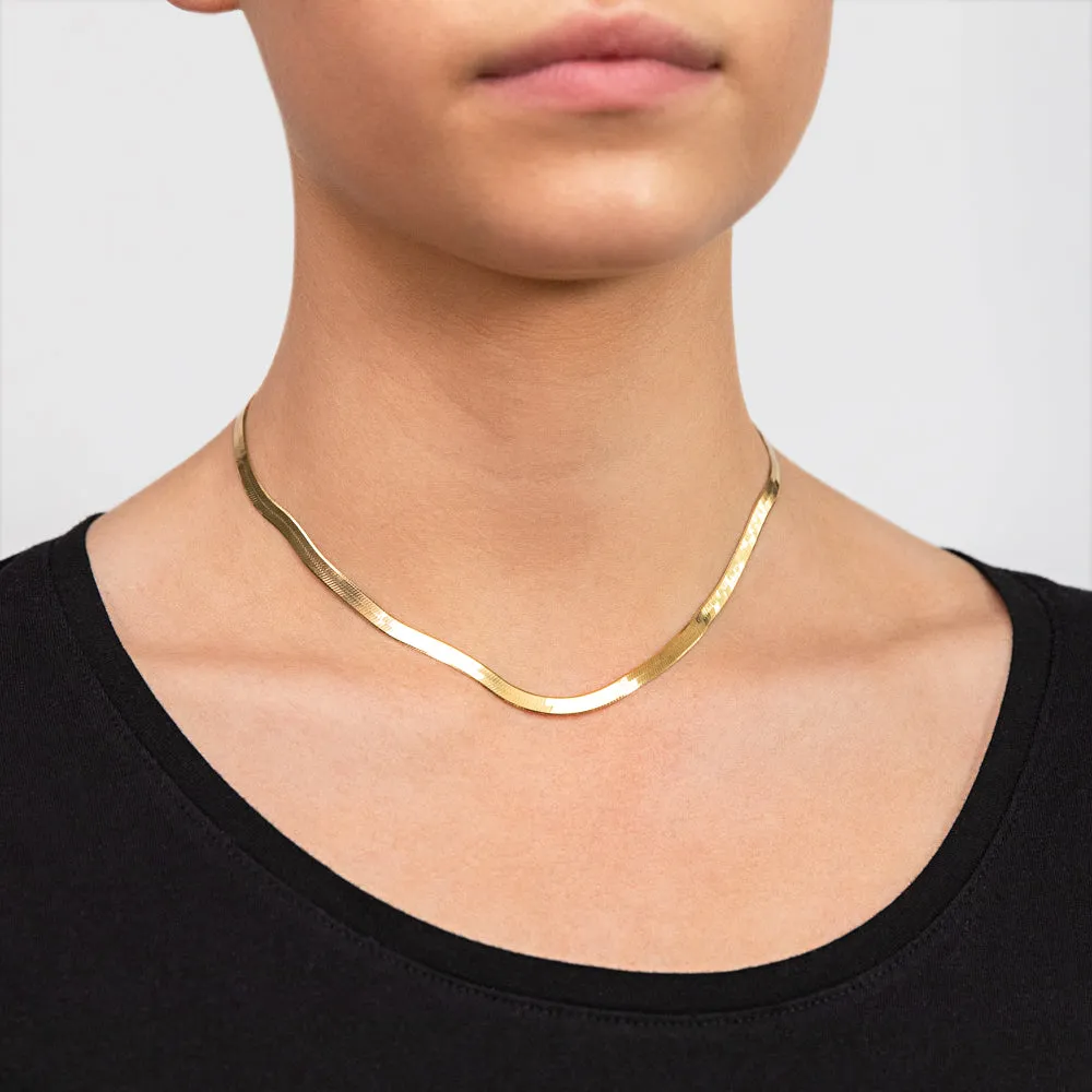 Sterling Silver Gold Plated Herringbone 37 3cm Chain Shiels