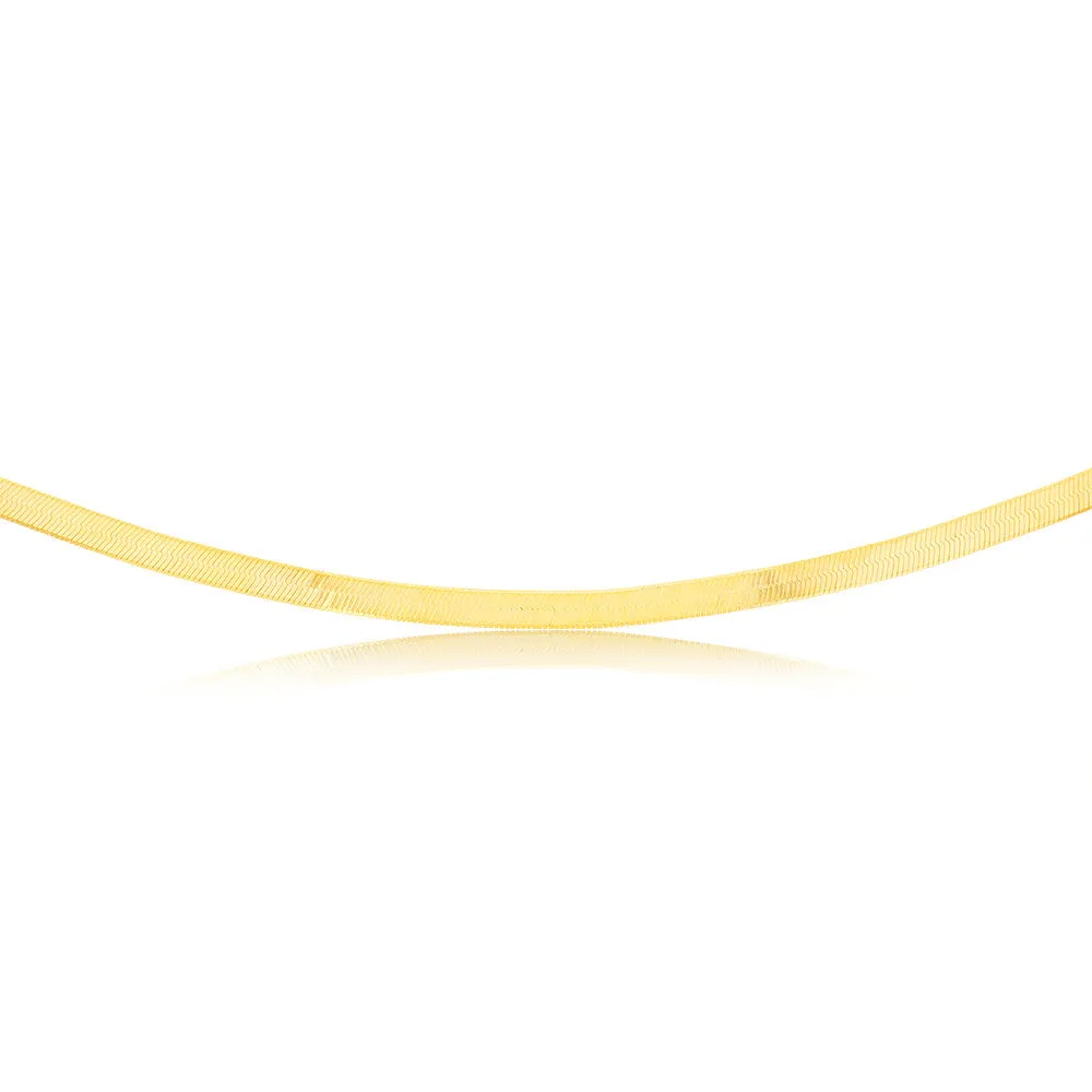 Sterling Silver Gold Plated Herringbone 37 3cm Chain Shiels