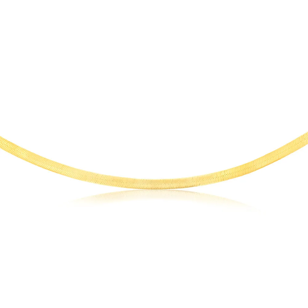 Sterling Silver Gold Plated Herringbone 40 5cm Chain Shiels