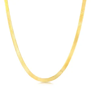 Sterling Silver Gold Plated Herringbone 40 5cm Chain Shiels
