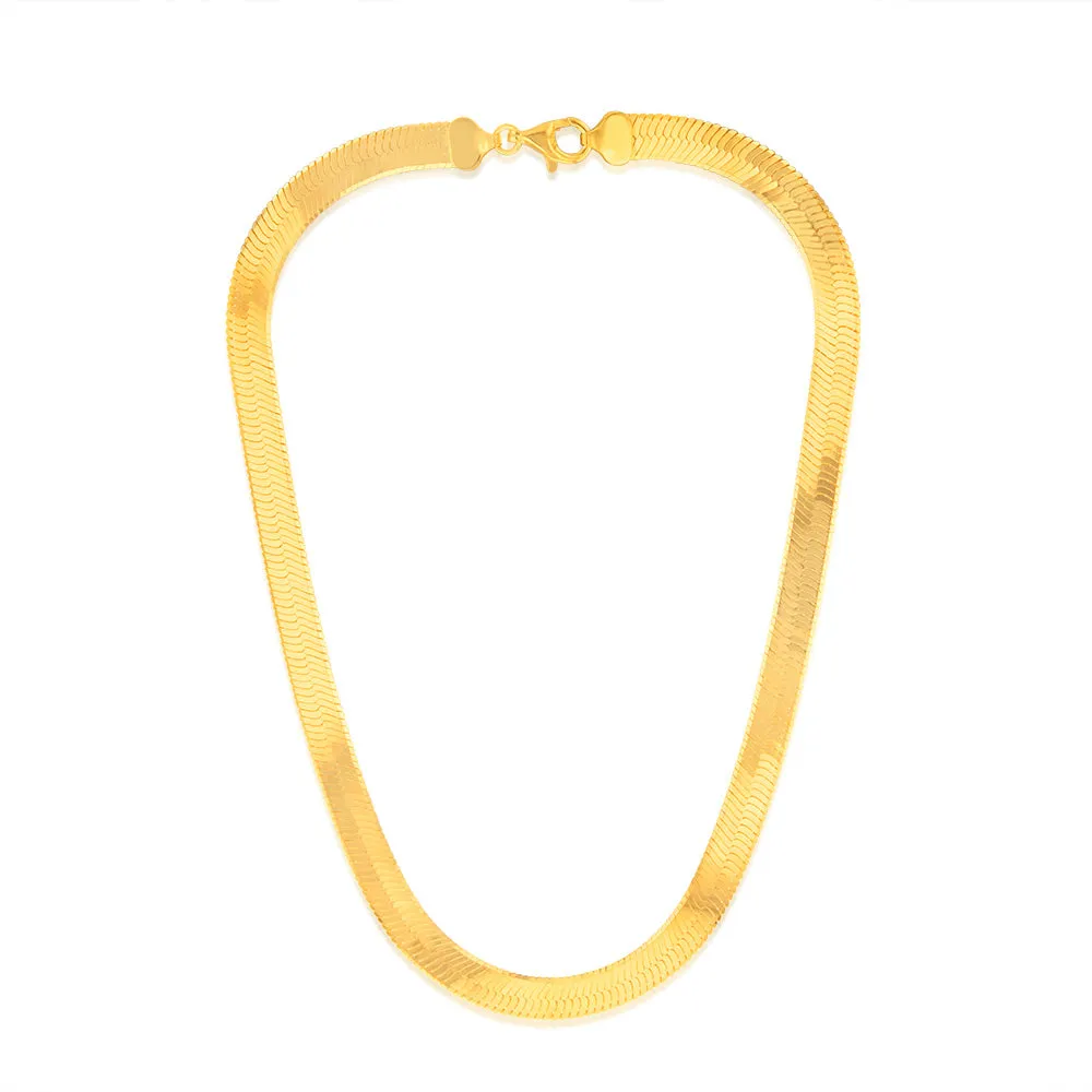 Sterling Silver Gold Plated Herringbone 45cm Chain Shiels