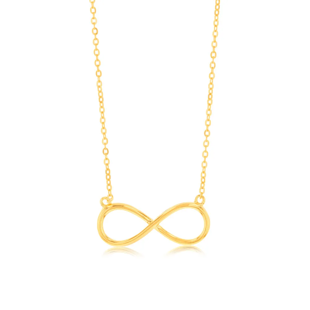 Sterling Silver Gold Plated Infinity Pendant On 40 5cm Chain Shiels