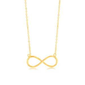 Sterling Silver Gold Plated Infinity Pendant On 40 5cm Chain Shiels
