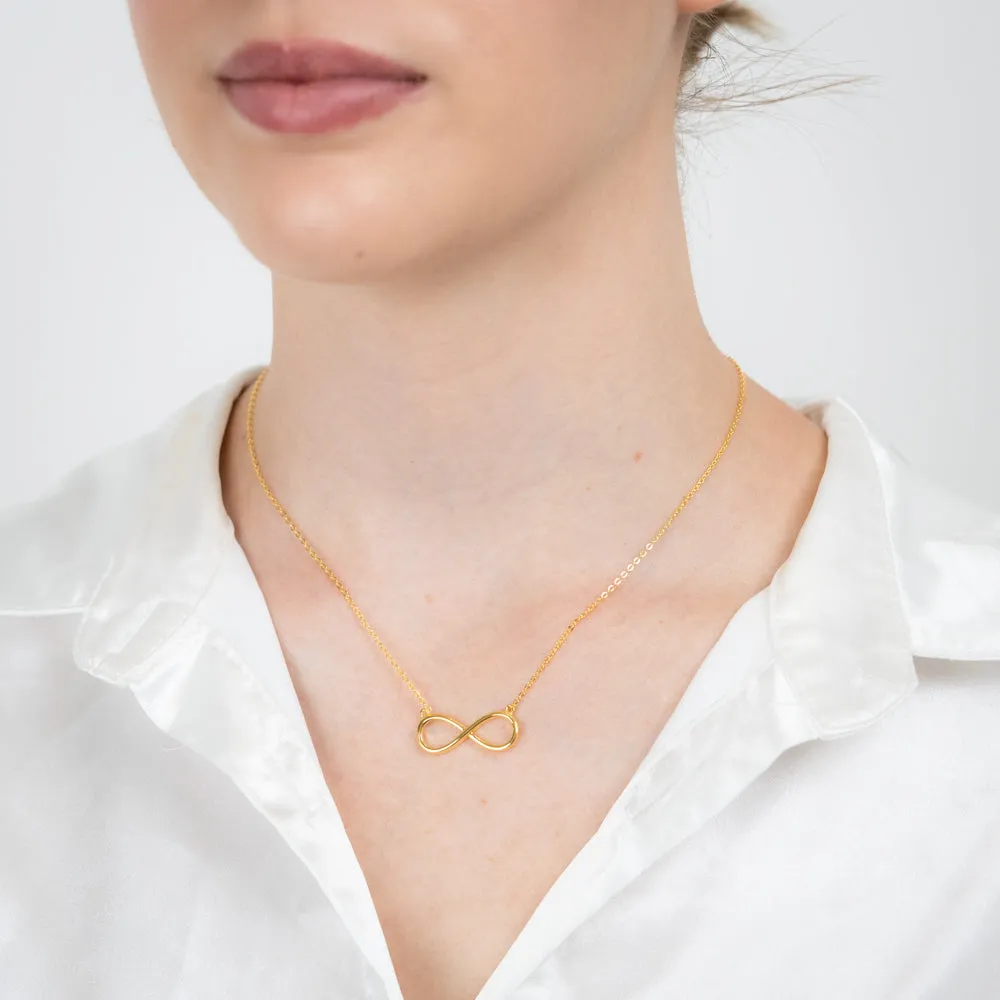 Sterling Silver Gold Plated Infinity Pendant On 40 5cm Chain Shiels