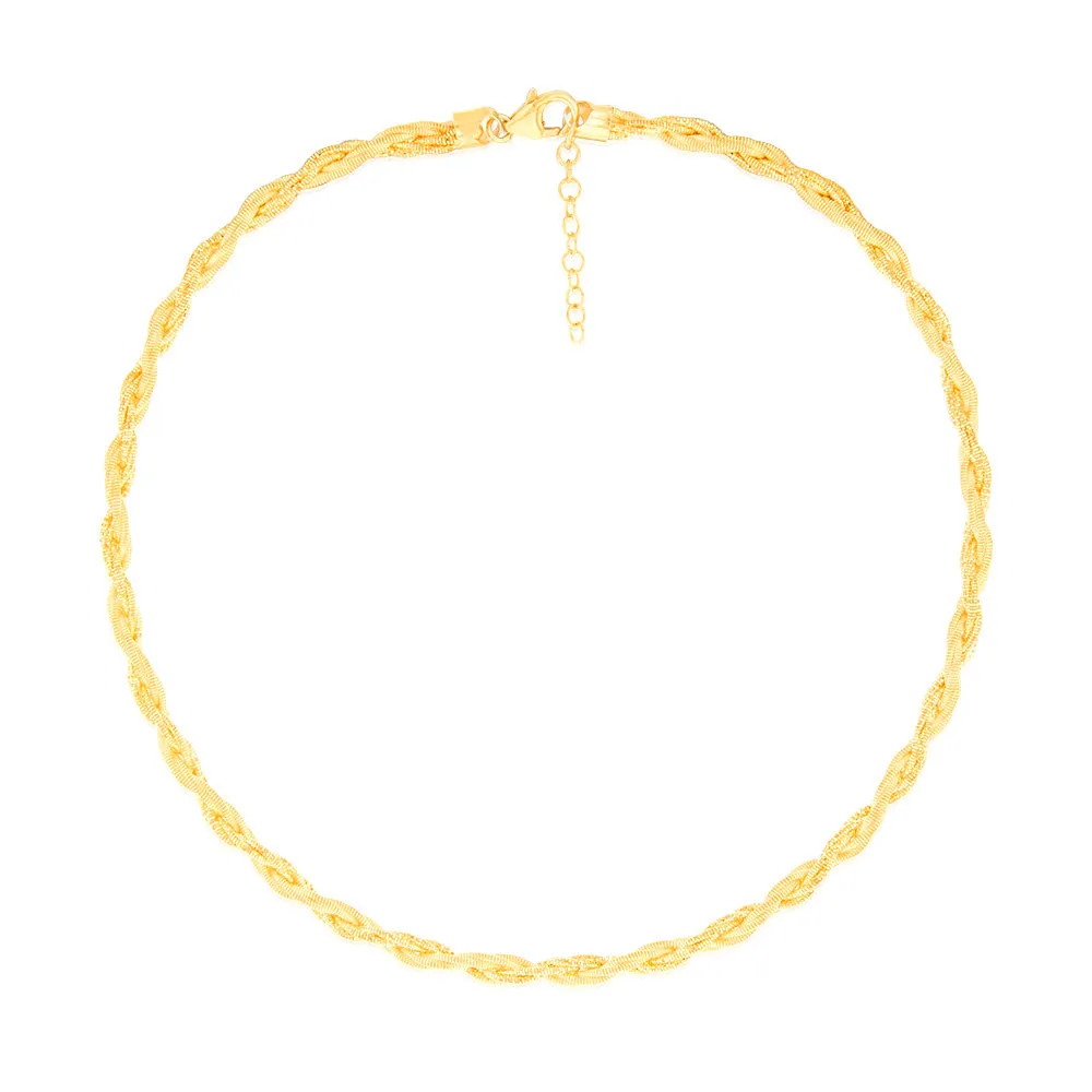 Sterling Silver Gold Plated Memory Omega 42 3cm Chain Shiels