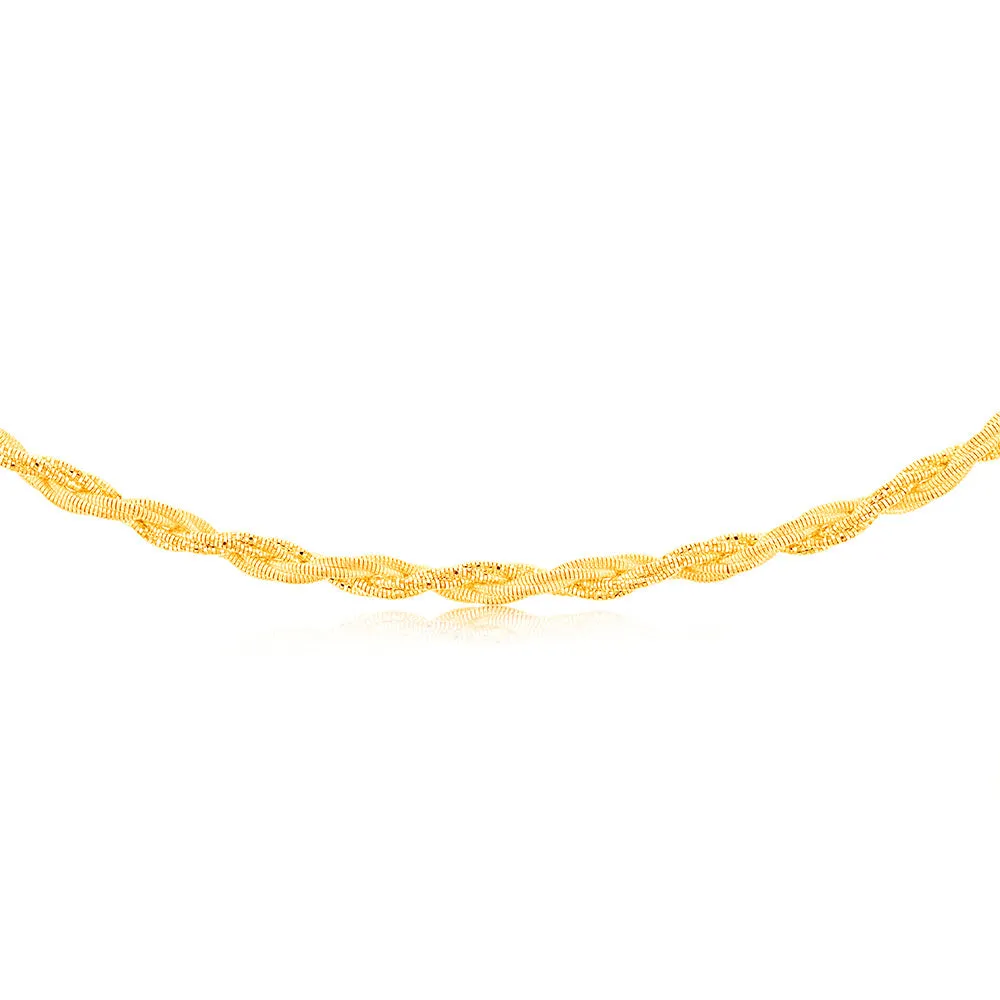 Sterling Silver Gold Plated Memory Omega 42 3cm Chain Shiels
