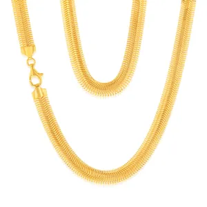 Sterling Silver Gold Plated Oval Snake 45cm Chain Shiels