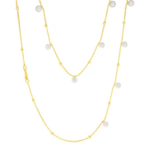 Sterling Silver Gold Plated Pearls on 60cm Chain Shiels