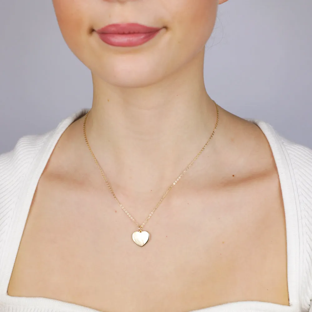 Sterling Silver Gold Plated Plain Heart Pendant On Chain Shiels