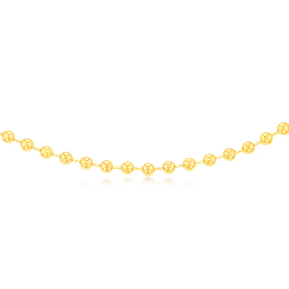 Sterling Silver Gold Plated Polished Ball 38 8cm Chain Shiels