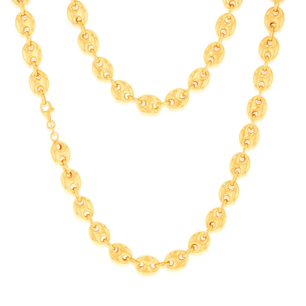 Sterling Silver Gold Plated Puff  45.5cm Chain Shiels