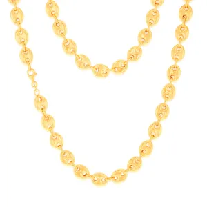 Sterling Silver Gold Plated Puff  45.5cm Chain Shiels
