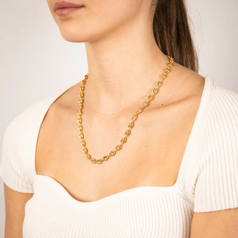 Sterling Silver Gold Plated Puff 50.5cm Chain Shiels