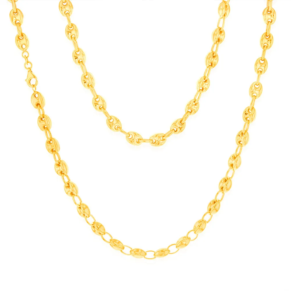 Sterling Silver Gold Plated Puff 50.5cm Chain Shiels