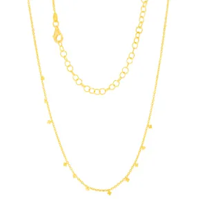 Sterling Silver Gold Plated Star Charms On 32 10cm Chain Shiels