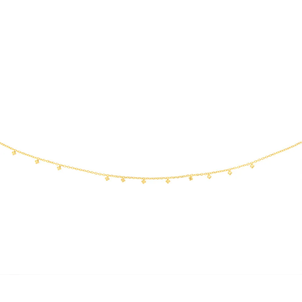 Sterling Silver Gold Plated Star Charms On 32 10cm Chain Shiels