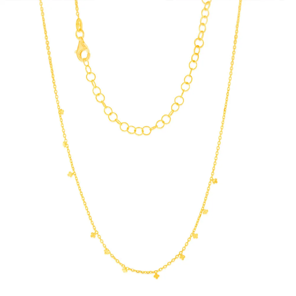 Sterling Silver Gold Plated Star Charms On 32 10cm Chain Shiels