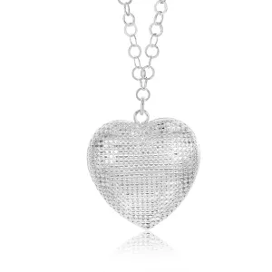 Sterling Silver Heart Pendant On 42 3cm Chain Shiels